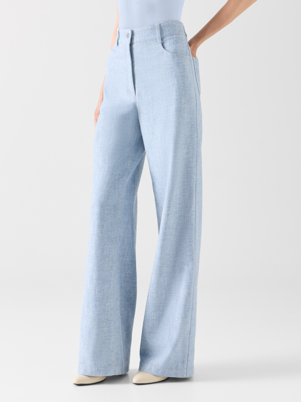 Designer ブラッシュドコットンデニム パンツ The Cooper Pants（クーパー・パンツ） - ブルー #editorial