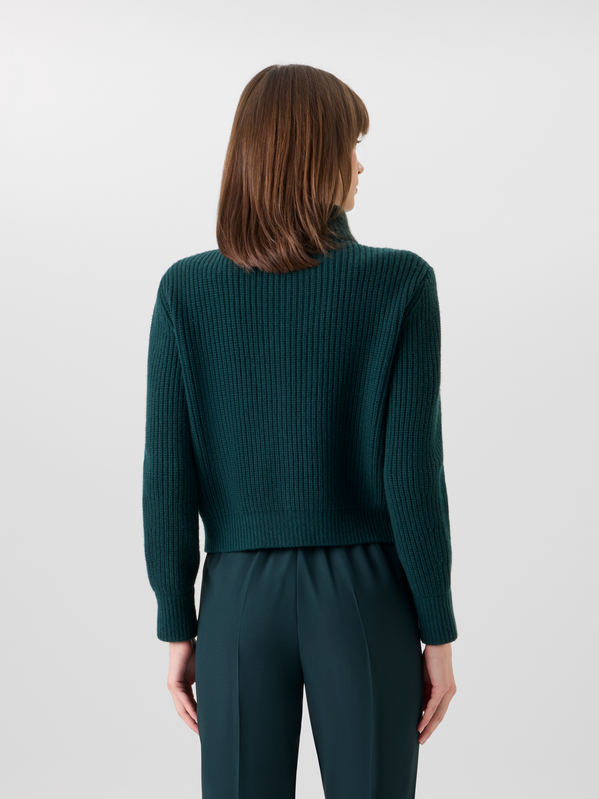 Designer ウールカシミヤ ニットカーディガン - グリーン 