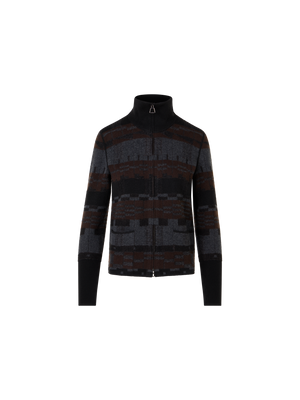 Designer カシミヤ ニットカーディガン - ブラウン - グレー