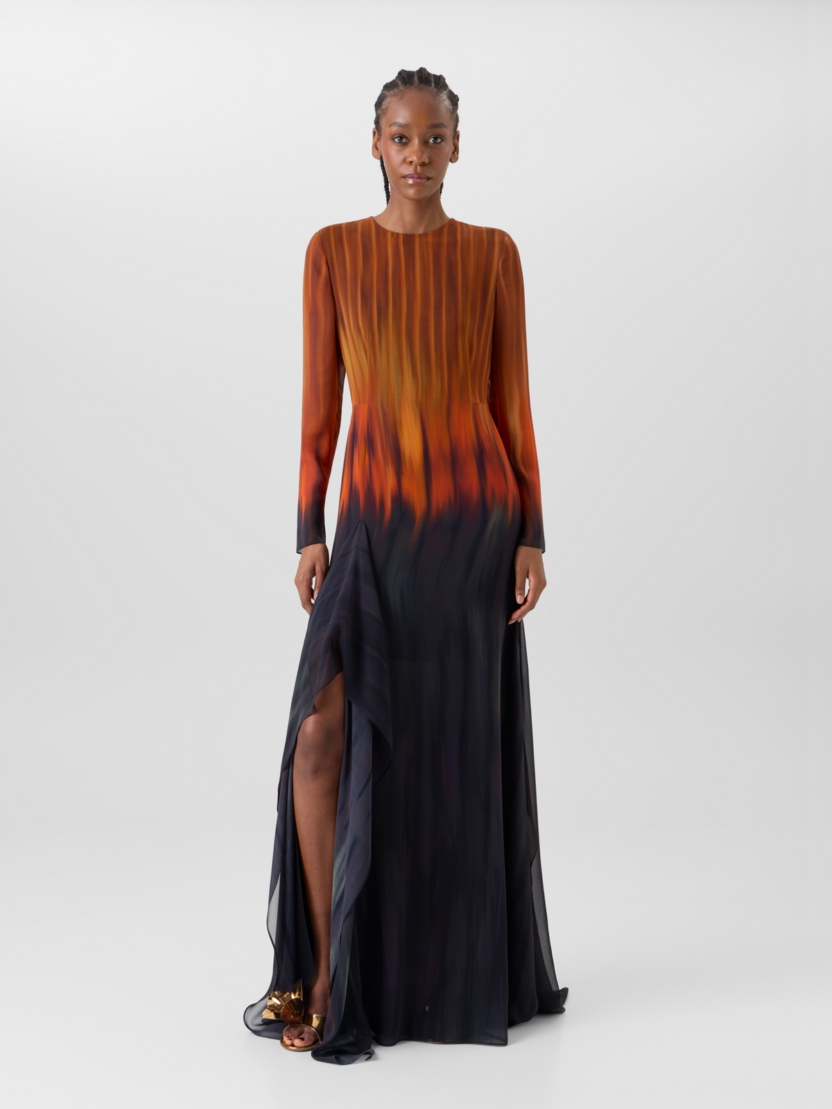Designer シルククレープ ドレス 