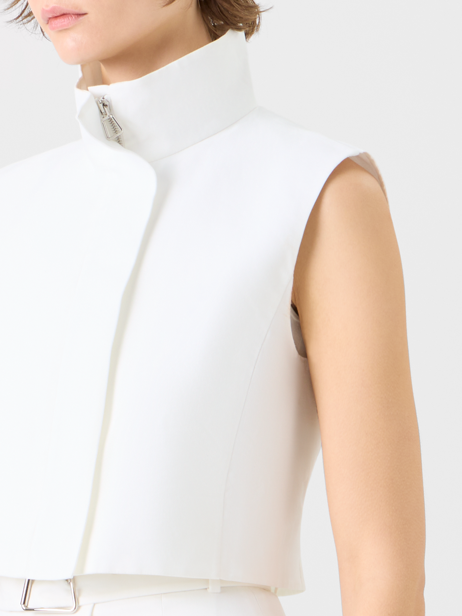 Designer コットンダブルフェイス ・ジレ - エクリュ 