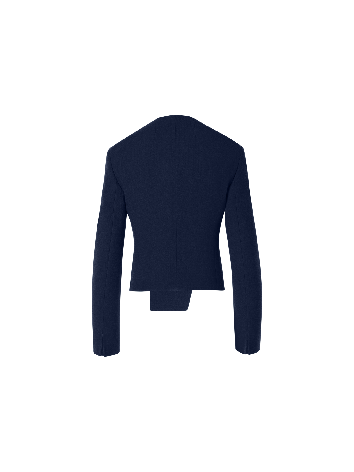 Designer ウールクレープダブルフェイス ・ジャケット - ブルー