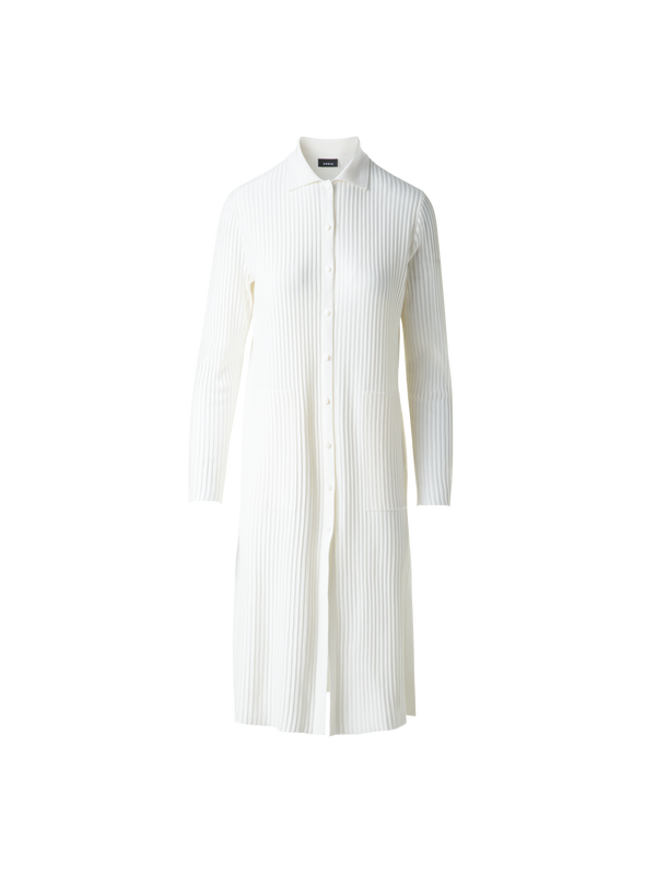 Designer シルクコットン ・ニットカーディガン - エクリュ - ホワイト