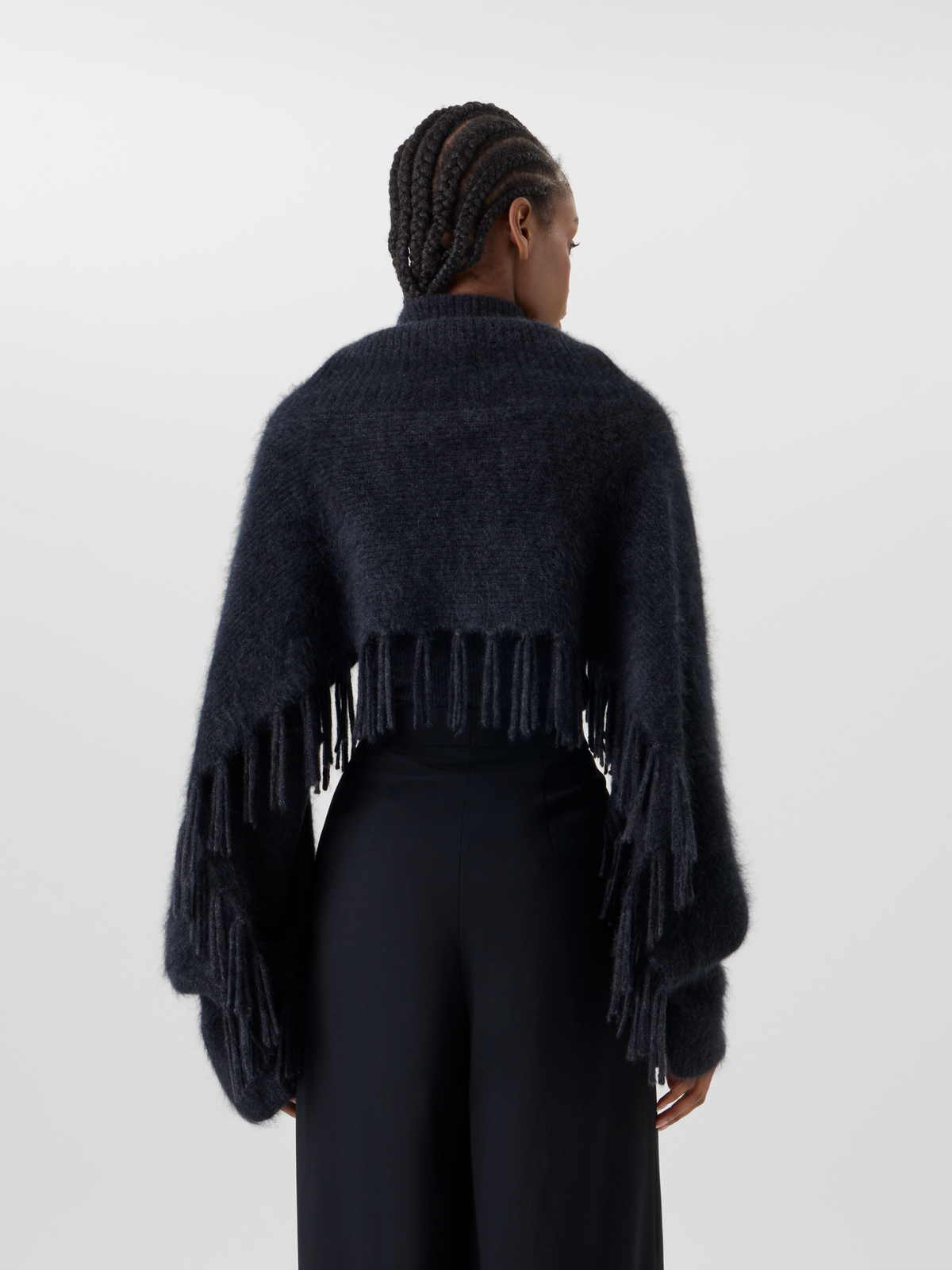 Designer クラウドカシミヤ ニットケープスカーフ - グレー 