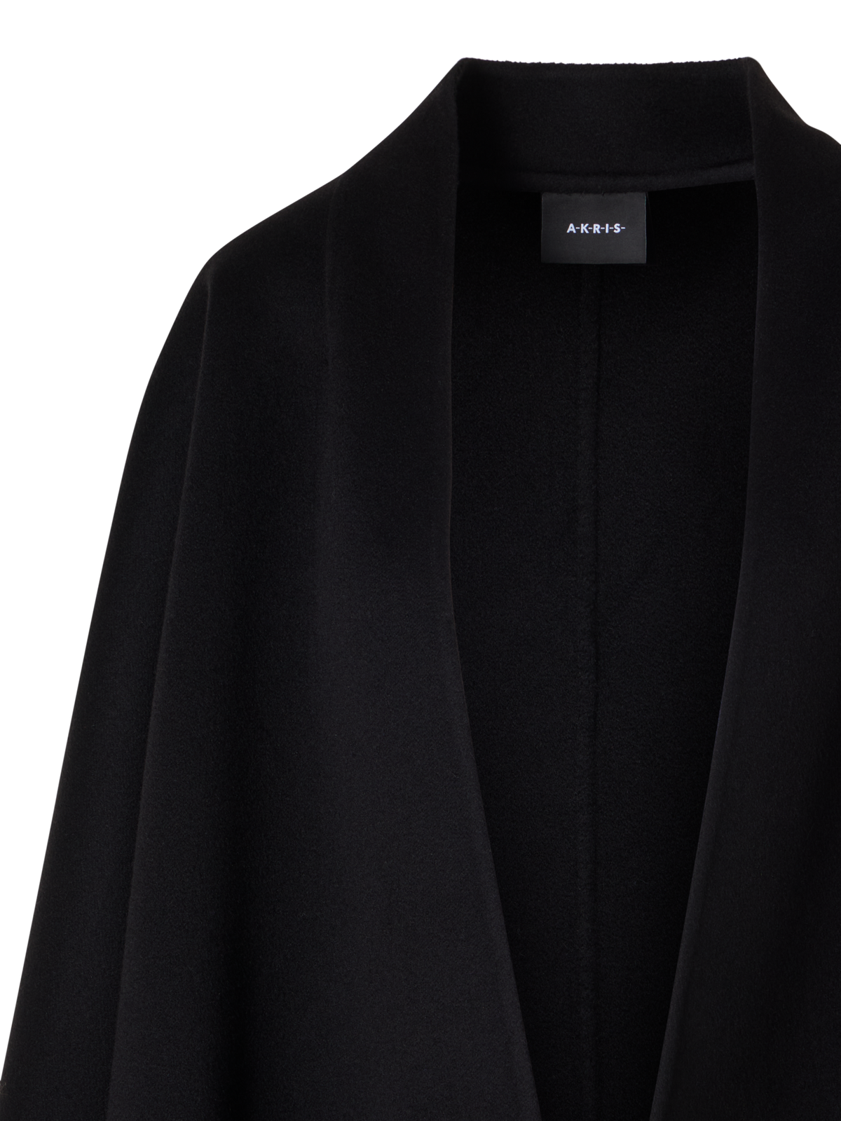 Designer カシミヤダブルフェイス キモノジャケット - ブラック