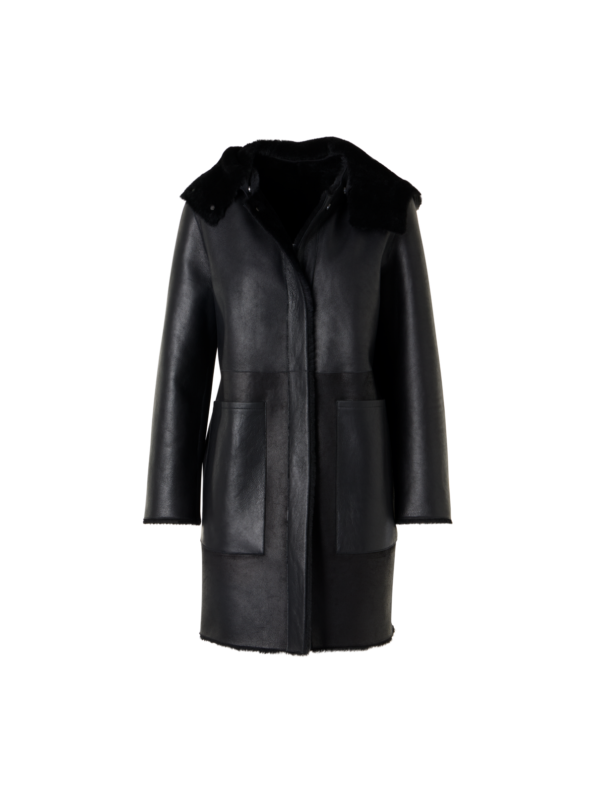 Designer ラムシアリング コートThe Oxana Coat（オクサナ・コート） - ブラック