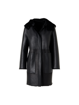 Designer ラムシアリング コートThe Oxana Coat（オクサナ・コート） - ブラック
