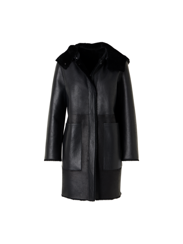 Designer ラムシアリング コートThe Oxana Coat（オクサナ・コート） - ブラック