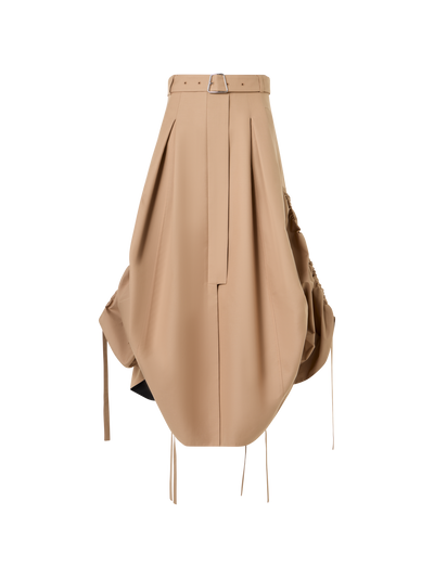 Designer コットンダブルフェイス ・スカート - ベージュ