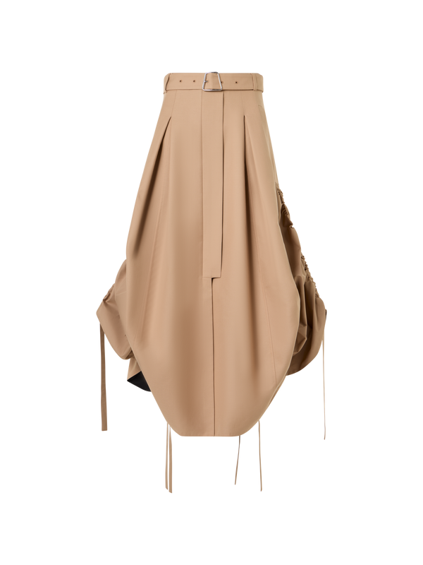Designer コットンダブルフェイス ・スカート - ベージュ
