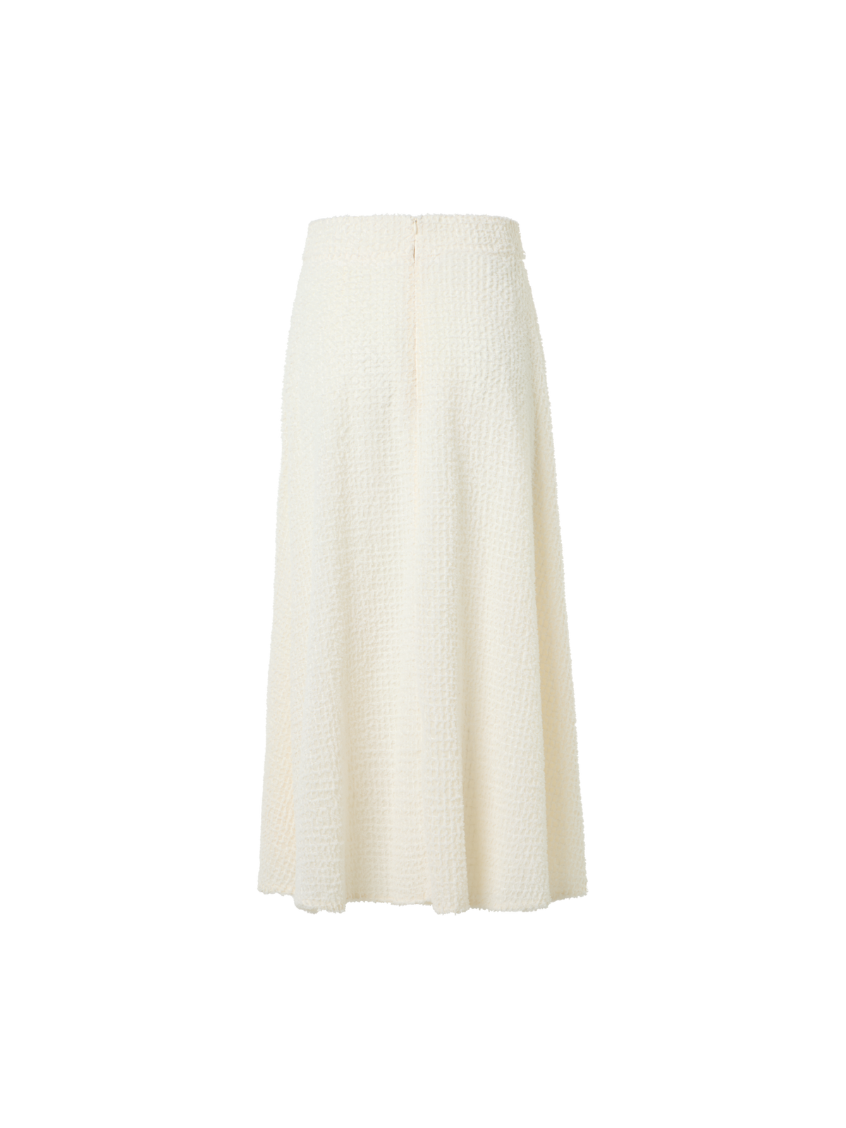 Designer フリンジ付きテクノグリッド素材 (ポリエステル) ・スカート - エクリュ