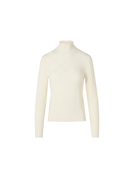 Designer メリノウール ニットプルオーバー - エクリュ