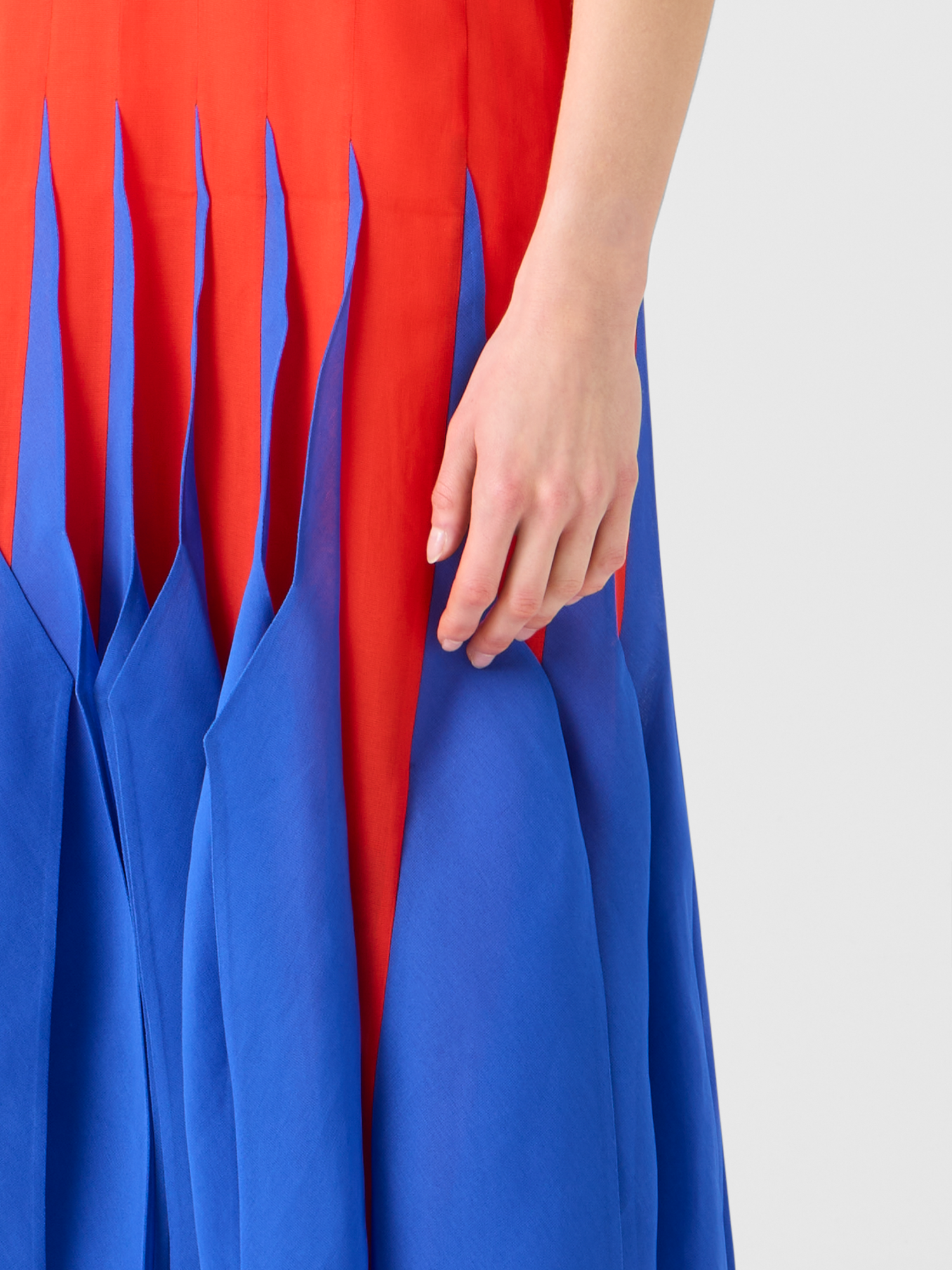 Designer パナマシルクオーガンザ ・ドレス - レッド