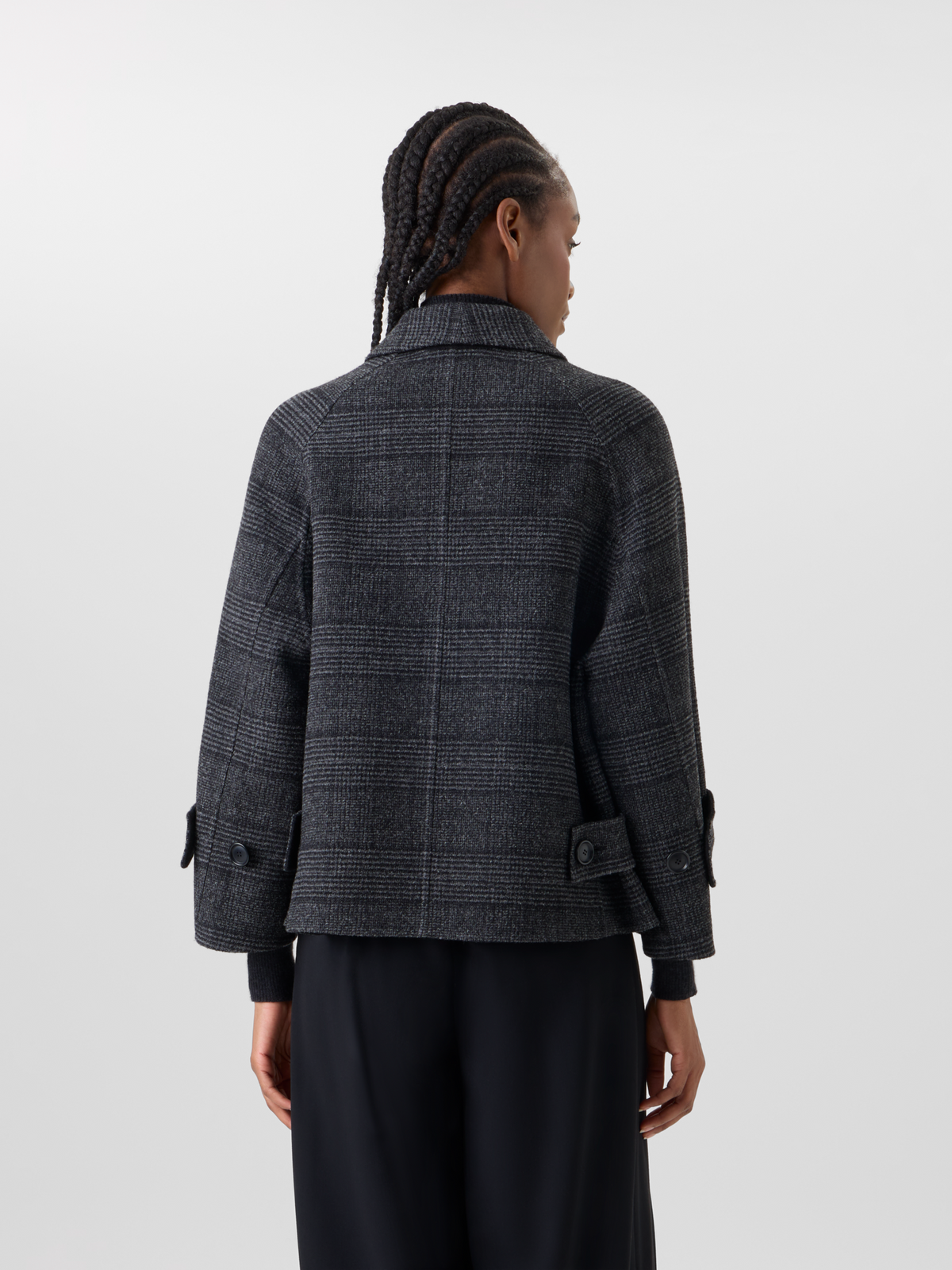 Designer カシミヤダブルフェイス ジャケット The Alisa Jacket（アリサ・ジャケット） - ブラック - グレー #editorial