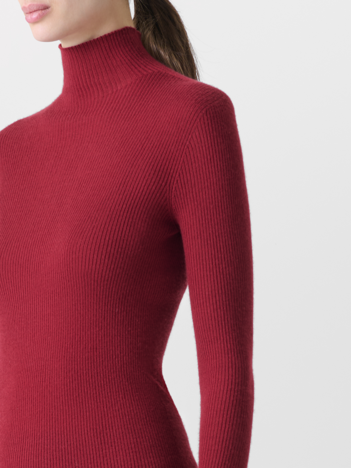 Designer カシミヤシルク ニットプルオーバー - レッド 