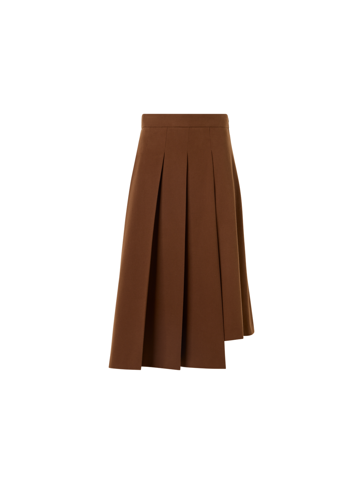 Designer コットンウールギャバジン スカート - ブラウン