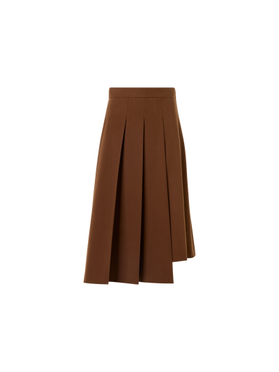 Designer コットンウールギャバジン スカート - ブラウン
