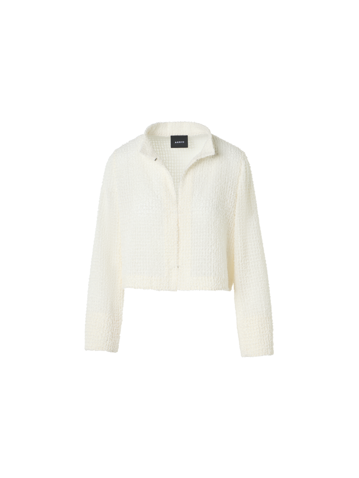 Designer フリンジ付きテクノグリッド素材 (ポリエステル) ・ジャケット - エクリュ