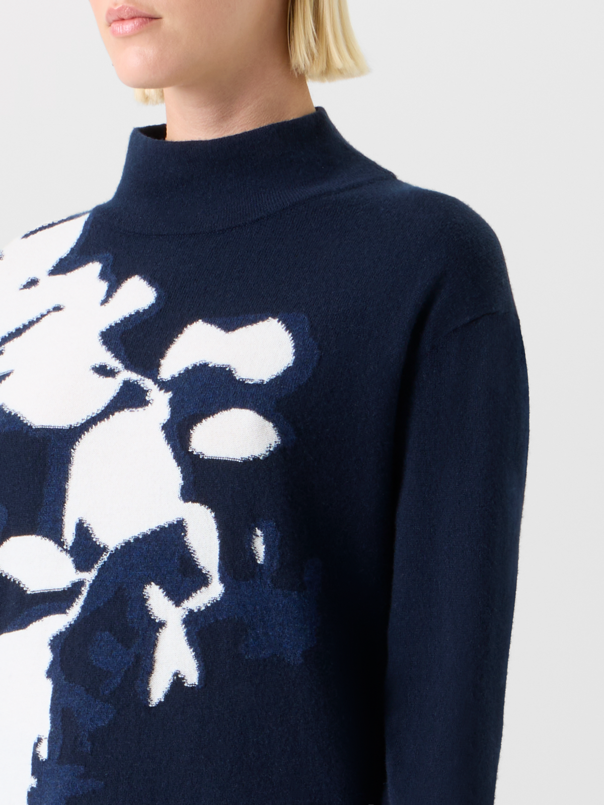 Designer カシミヤ ・ニットプルオーバー - ネイビー - ブルー #editorial