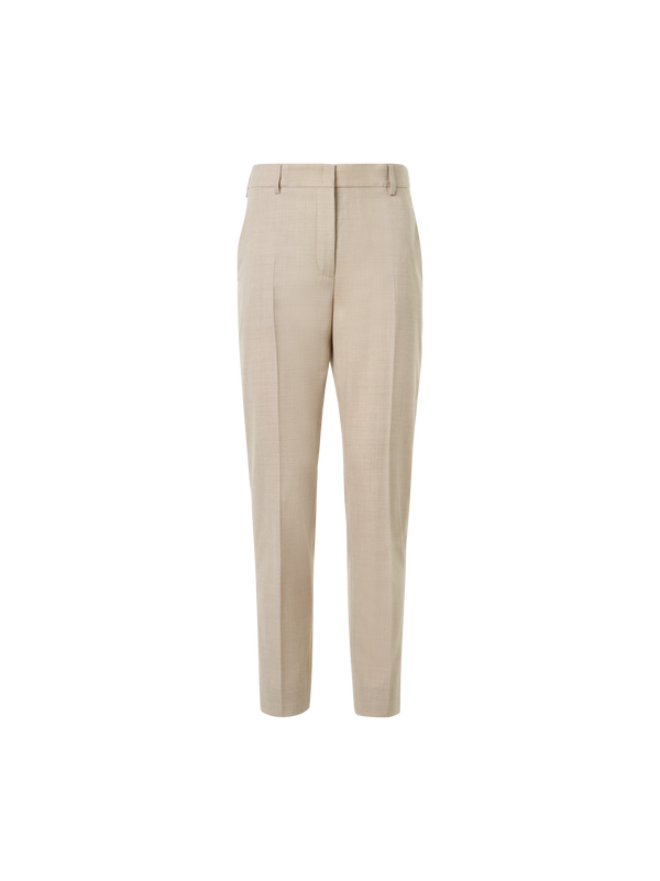 Designer ウールフランネルストレッチ ・パンツ - ベージュ