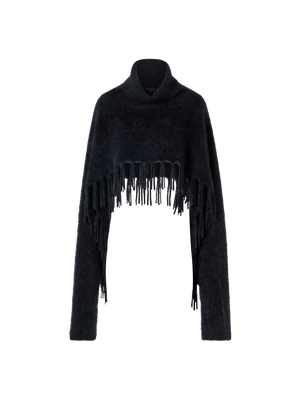 Designer クラウドカシミヤ ニットケープスカーフ - グレー