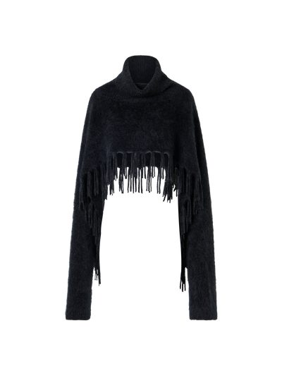 Designer クラウドカシミヤ ニットケープスカーフ - グレー