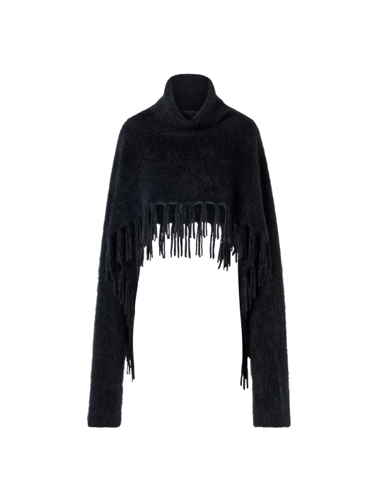 Designer クラウドカシミヤ ニットケープスカーフ - グレー