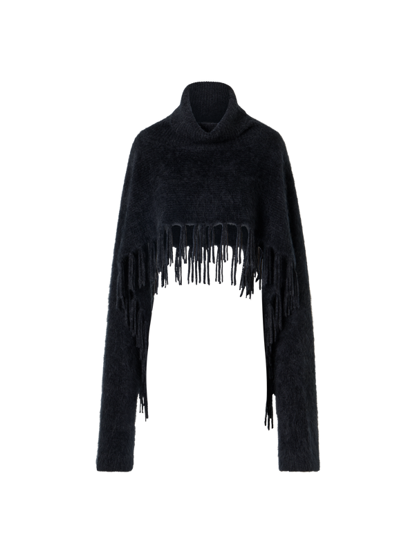Designer クラウドカシミヤ ニットケープスカーフ - グレー