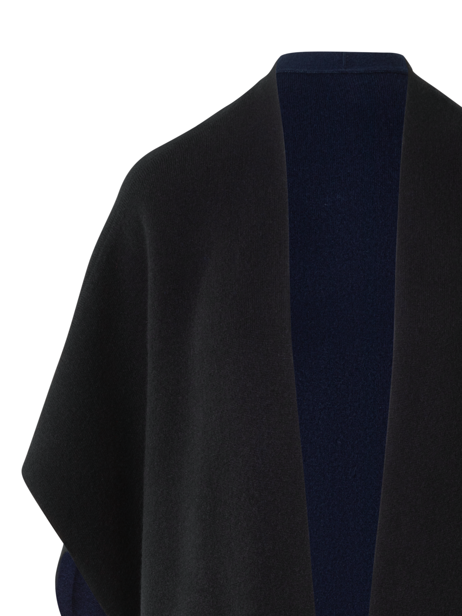 Designer カシミヤダブルフェイス ・ニットカーディガン - ブラック - ネイビー - ブルー