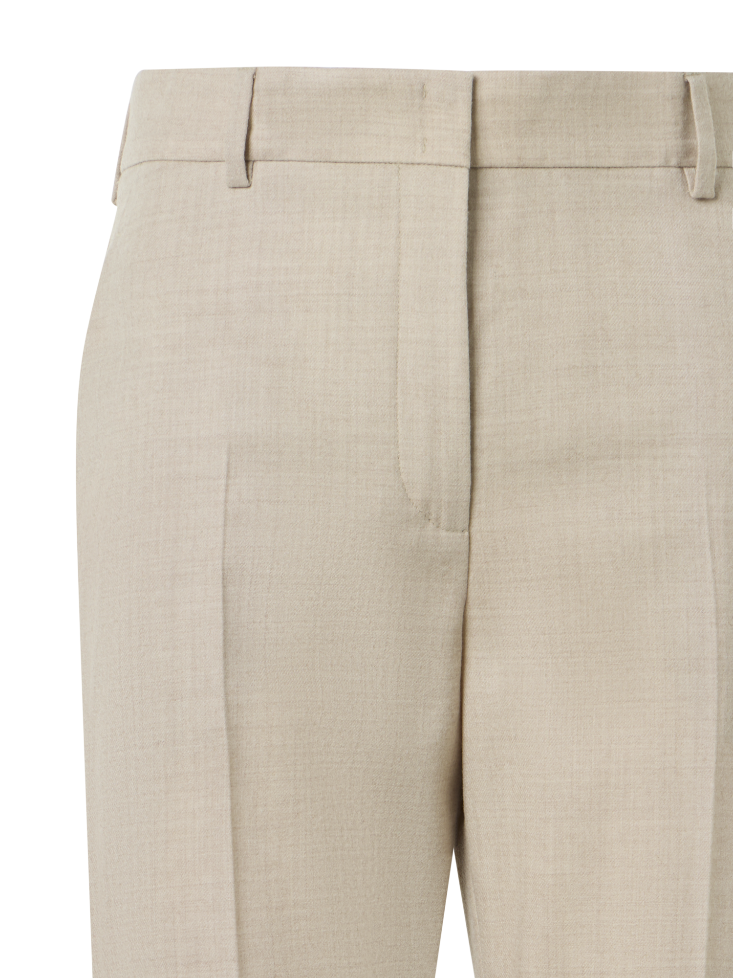 Designer ウールフランネルストレッチ ・パンツ - ベージュ