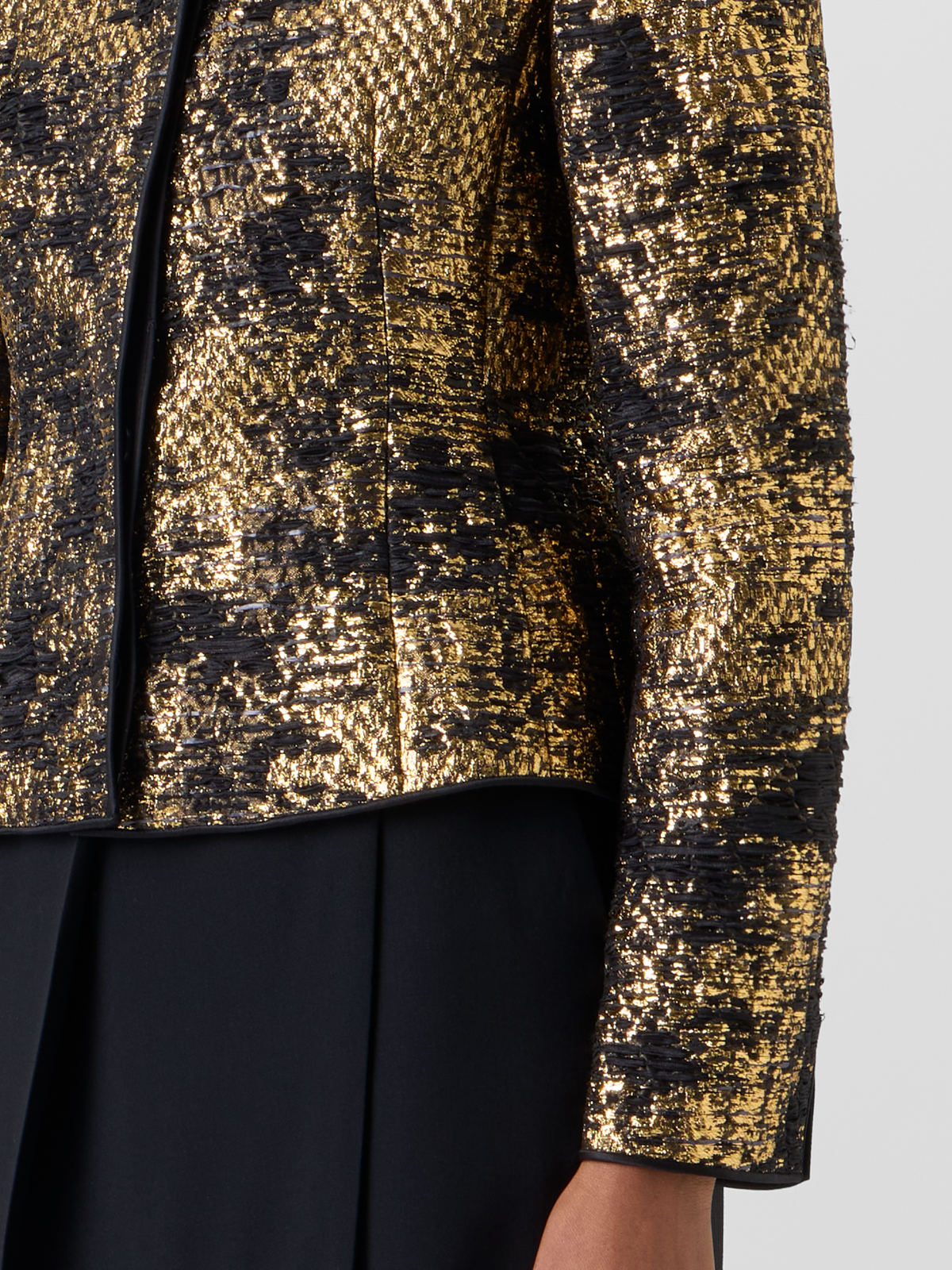 Designer テクノシルクブレンドラメ ジャケット The Kelis Jacket（ケリス・ジャケット） - ゴールド #editorial