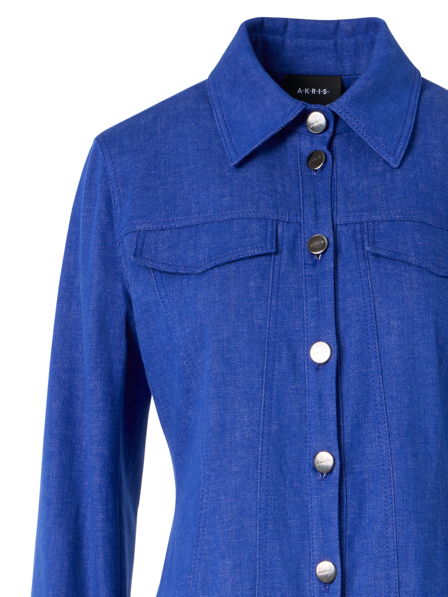 Designer コットンストレッチデニム ・ドレス - ブルー