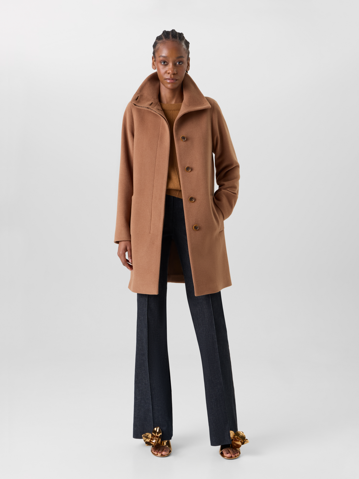 Designer シルクタフタ コート The O'Neill Coat（オニール・コート） - ブラウン #editorial