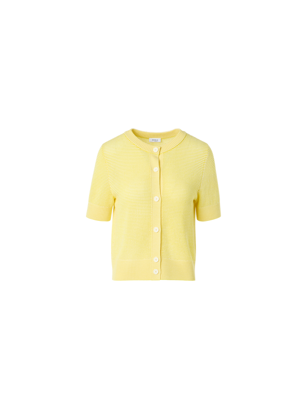 Designer メリノウール ・ニットカーディガン - イエロー