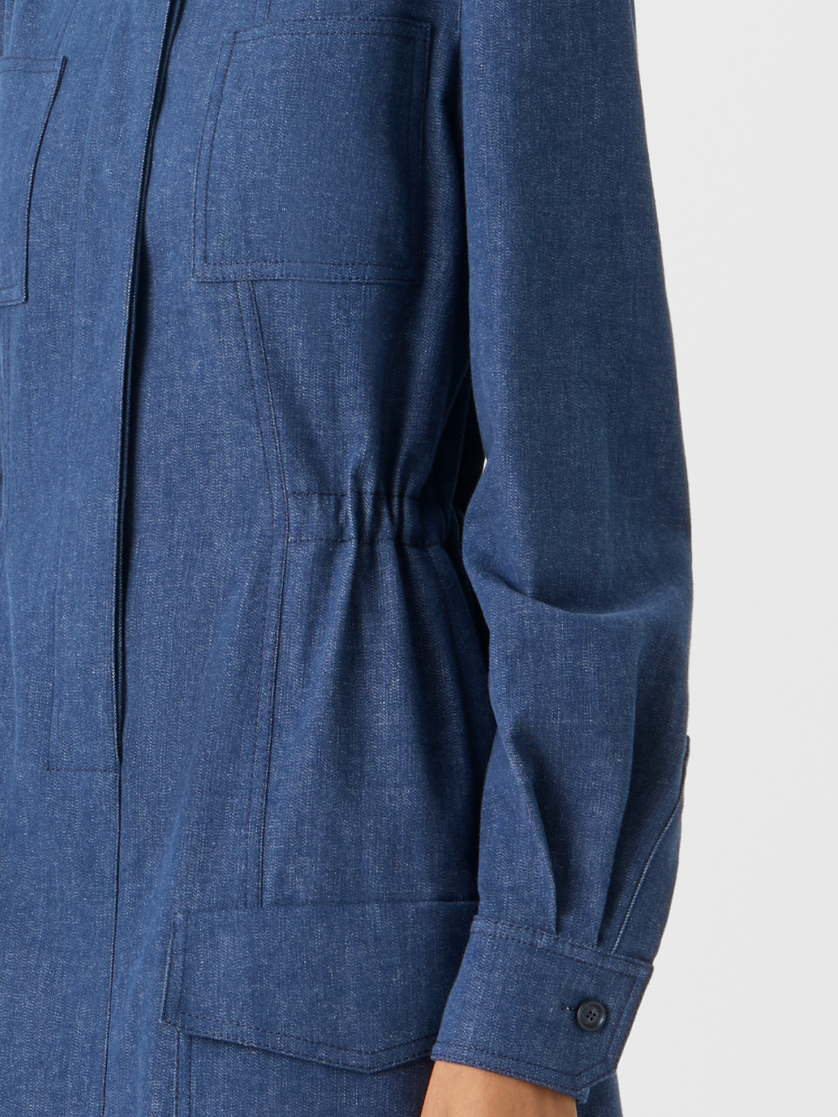 Designer コットンストレッチデニム ・ドレス - ブルー #editorial