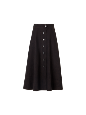 Designer ブラッシュドコットンデニム スカート - ブラウン