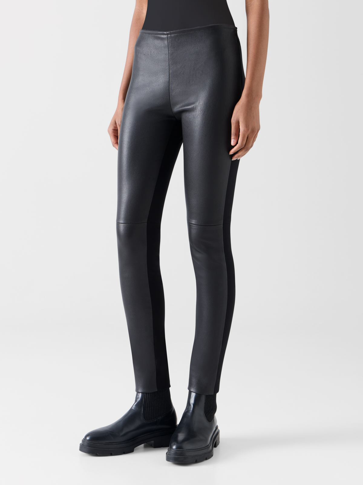 Designer レザー×ジャージー パンツ The Fancy Legging（ファンシー・レギンス） - ブラック #editorial