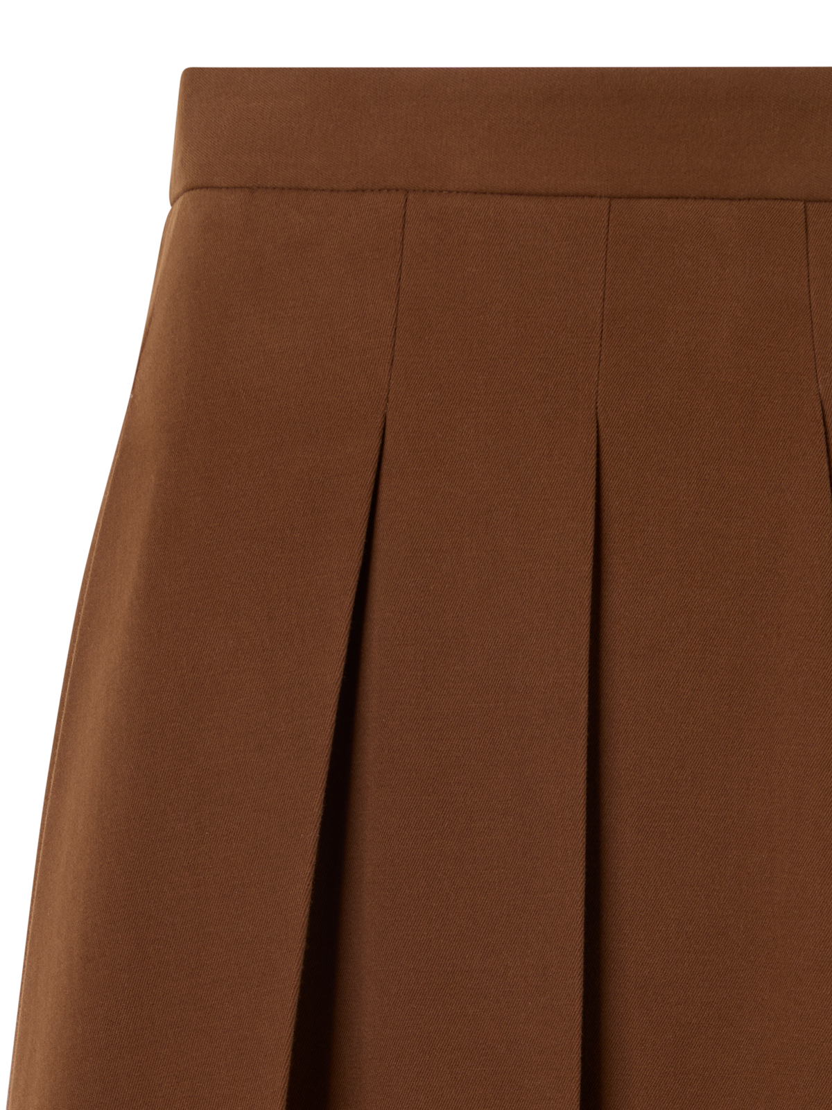 Designer コットンウールギャバジン スカート - ブラウン