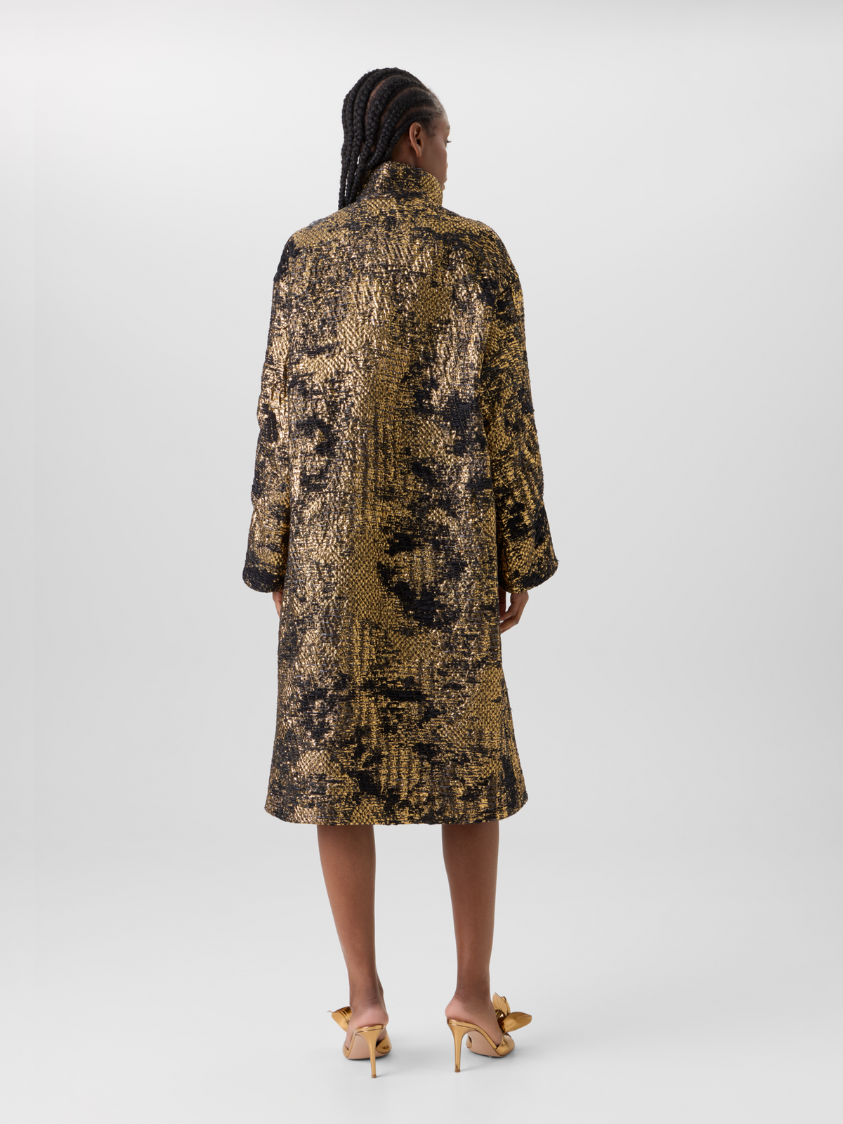 Designer テクノラメ コート The Lucas Coat（ルーカス・コート） - ブラック - ゴールド #editorial