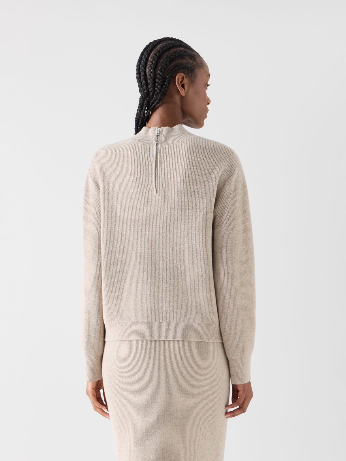 Designer ウールカシミヤ ニットプルオーバー - ベージュ #editorial