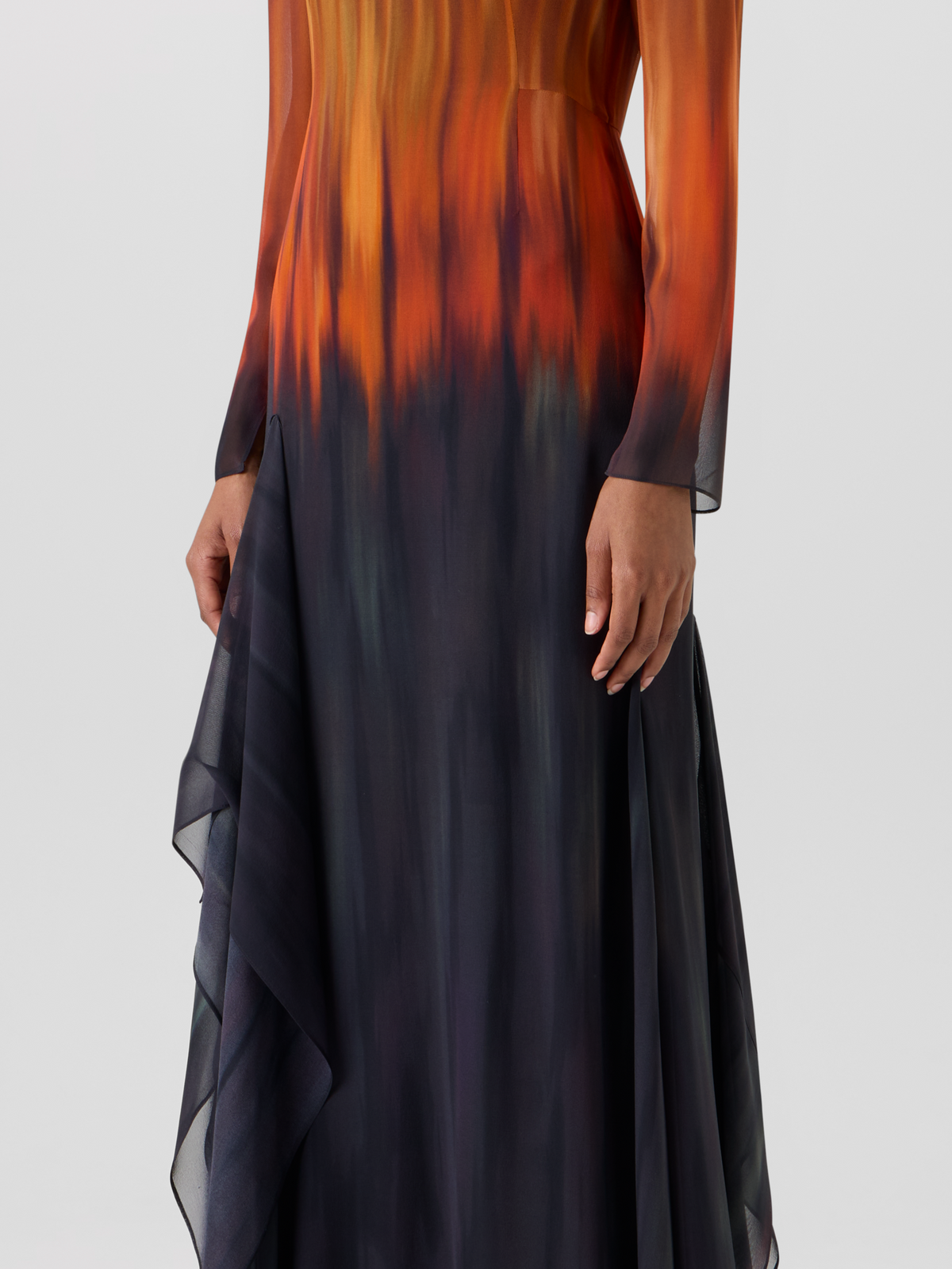 Designer シルククレープ ドレス 