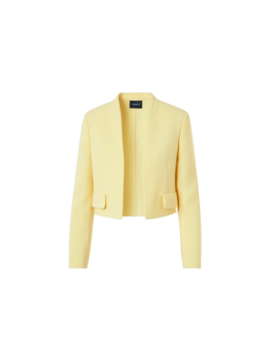Designer ウールクレープダブルフェイス ・ジャケット - イエロー