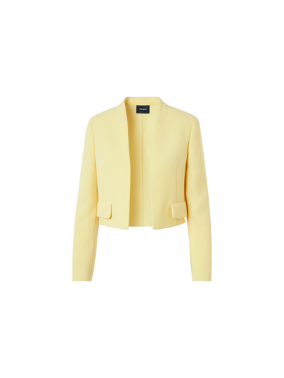 Designer ウールクレープダブルフェイス ・ジャケット - イエロー