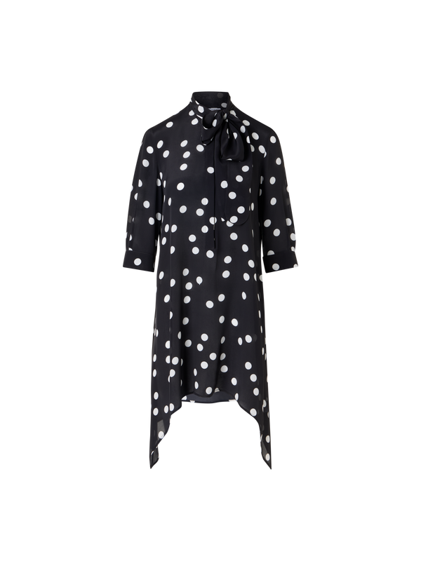 Designer ビスコースシルククレープ ・ブラウス - ブラック