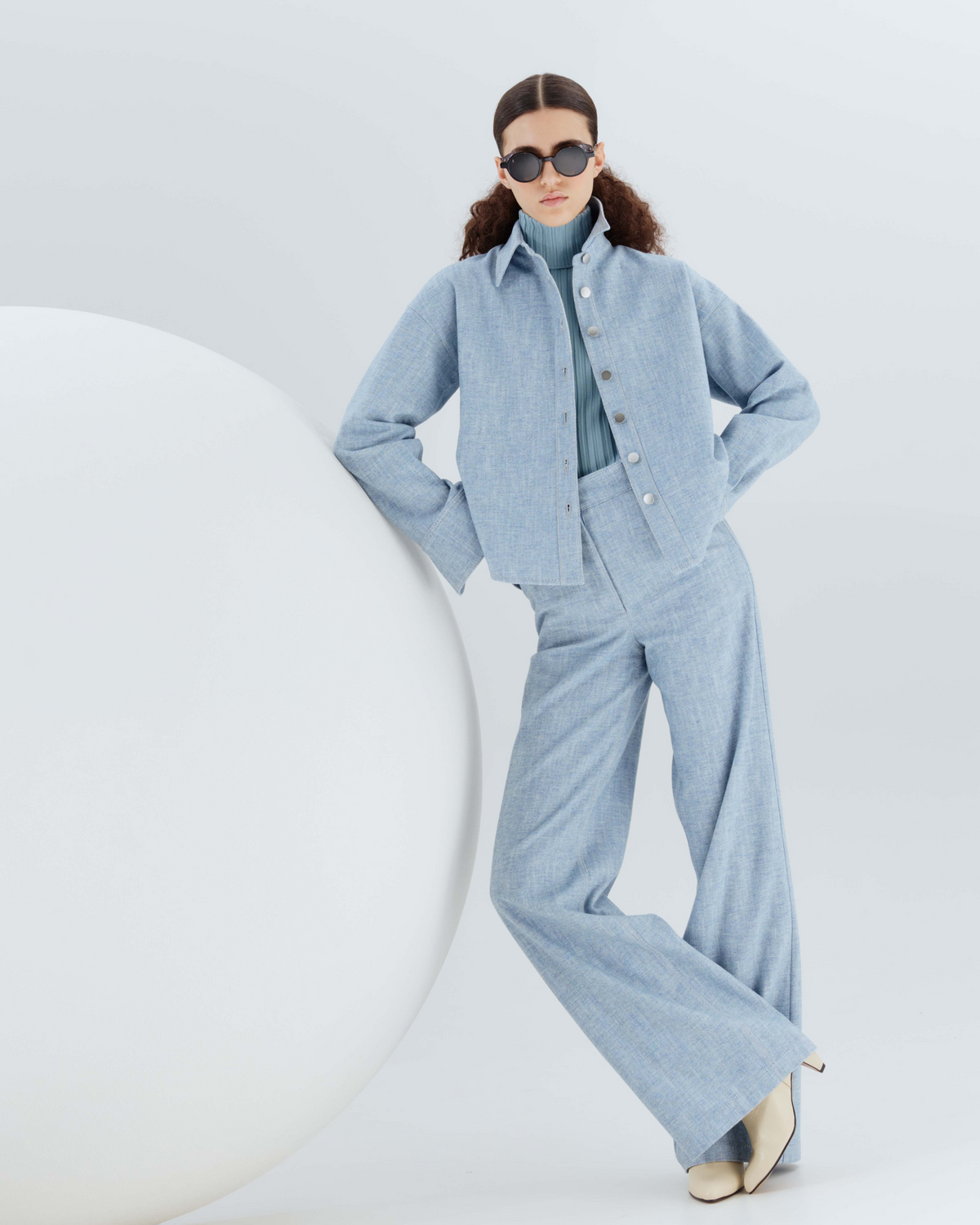 Designer ブラッシュドコットンデニム パンツ The Cooper Pants（クーパー・パンツ） - ブルー 