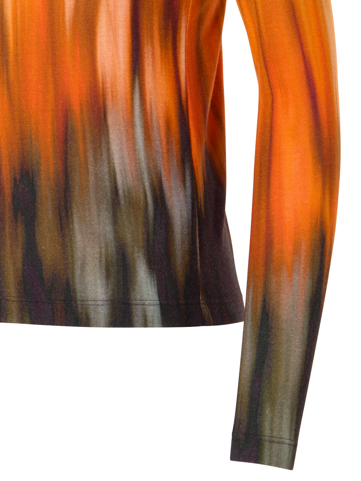 Designer カシミヤシルクジャージー シャツ - ブラック - オレンジ
