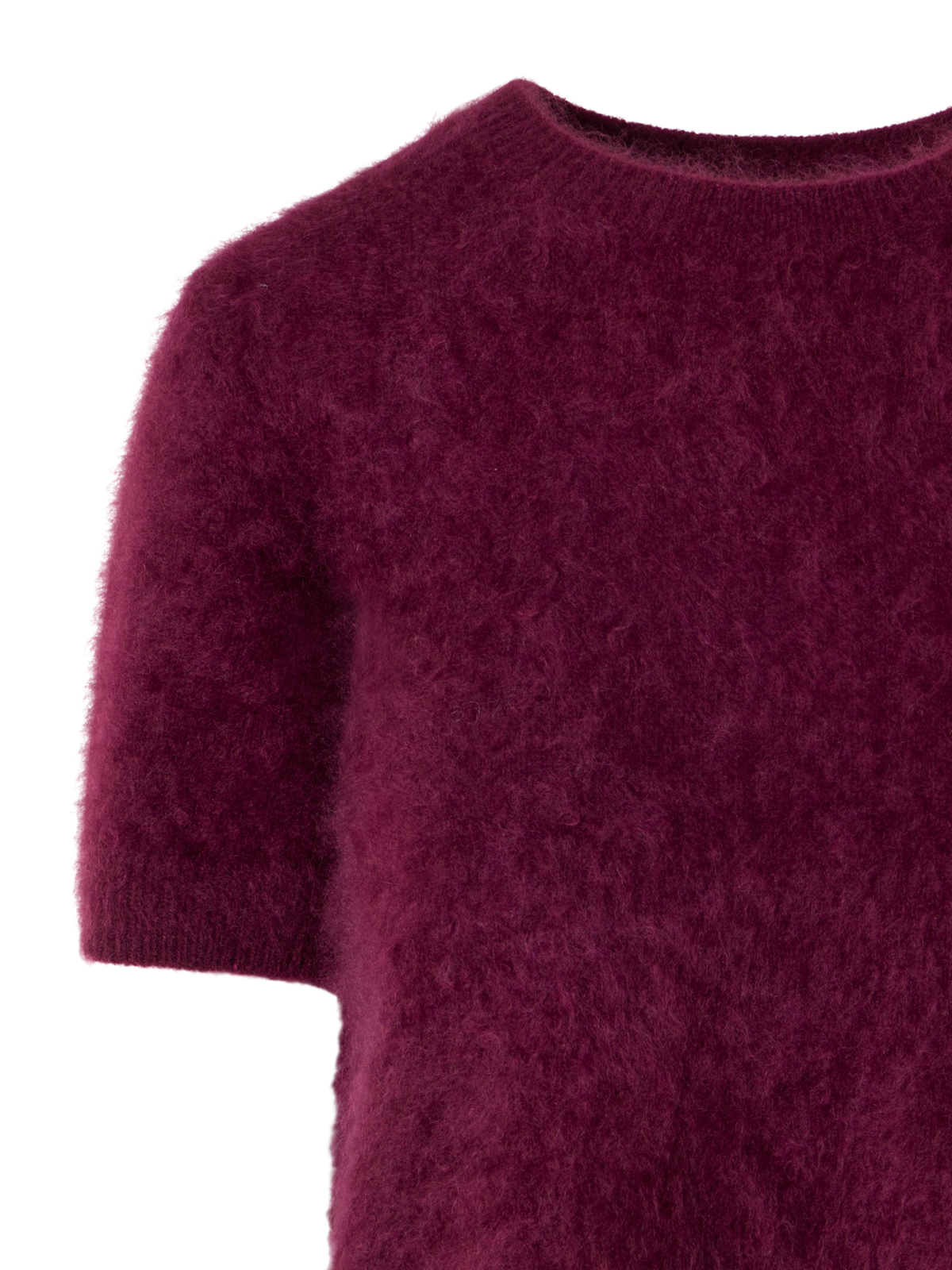 Designer クラウドカシミヤ ニットトップ - レッド - ワイン