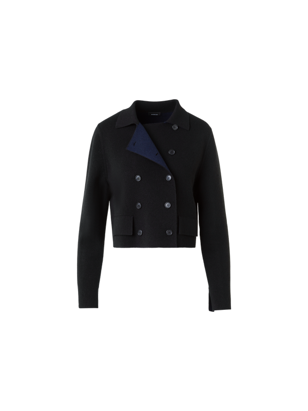 Designer カシミヤダブルフェイス ・ニットカーディガン