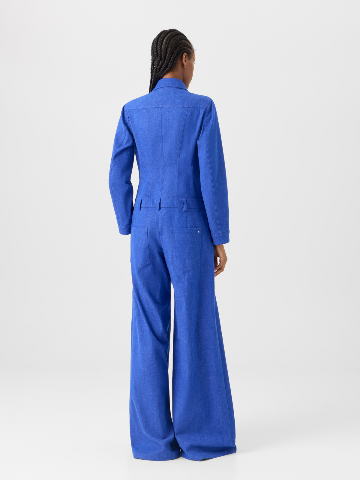 Designer コットンストレッチデニム ・ドレス - ブルー #editorial