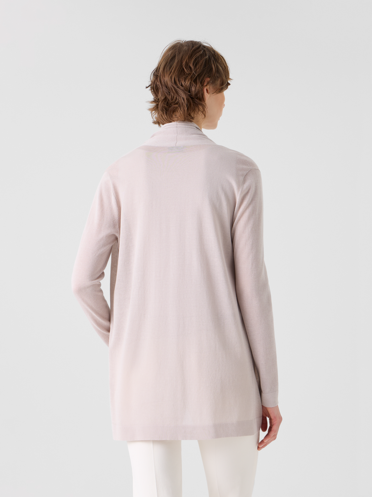 Designer シルクコットン ・ニットカーディガン - ベージュ #editorial